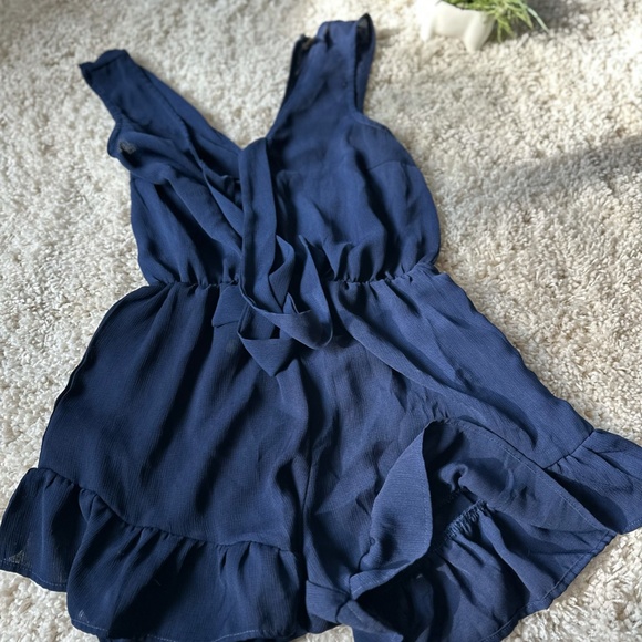 Parc & Lex navy blue frilly short adorable cute summer spring romper one… - Picture 3 of 4